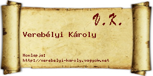 Verebélyi Károly névjegykártya